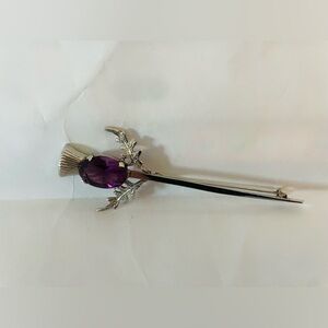 Large W.B Sterling Scottish Thistle Kilt Brooch